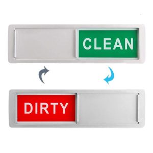 Dishwasher Magnet Clean Dirty Sign 2 Double-Sided Dishwasher Magnet Cover (White)