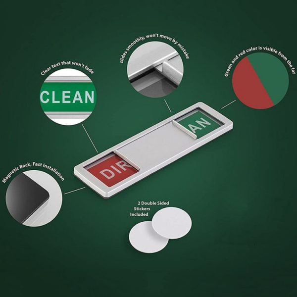 Dishwasher Magnet Clean Dirty Sign 2 Double-Sided Dishwasher Magnet Cover (White) - Image 4