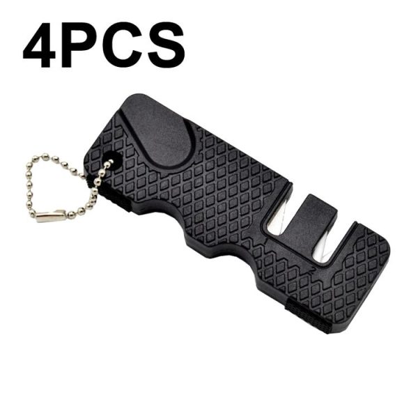 4 PCS Outdoor Knife Sharpener Speeder Mini Knife Sharpener (Black)