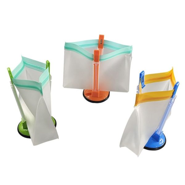 Baggy Rack Holder For Food Prep Bag Plastic Freezer Bag Ziplock Bag Holder Stand (Orange) - Image 6