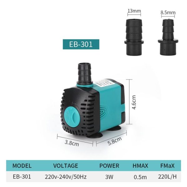 EB-301 3W Aquarium Submersible Water Pump Fountain Filter Fish Pond, EU Plug - Image 2