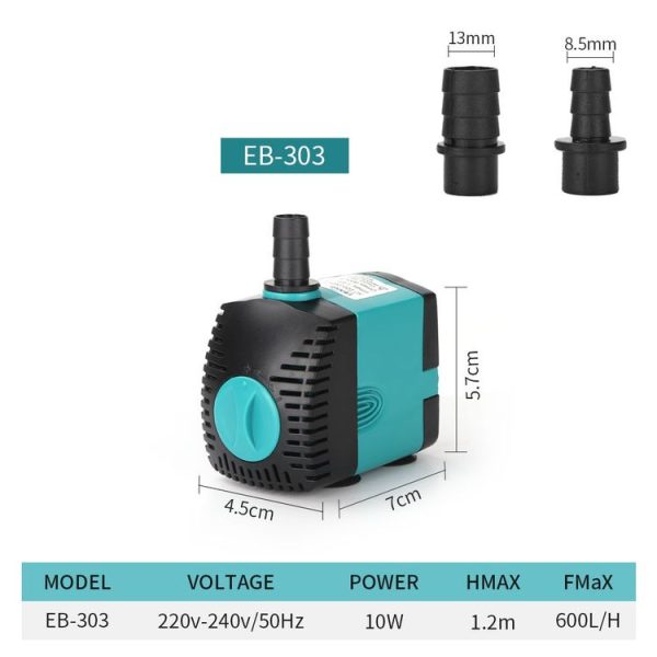EB-303 10W Aquarium Submersible Water Pump Fountain Filter Fish Pond, EU Plug - Image 2