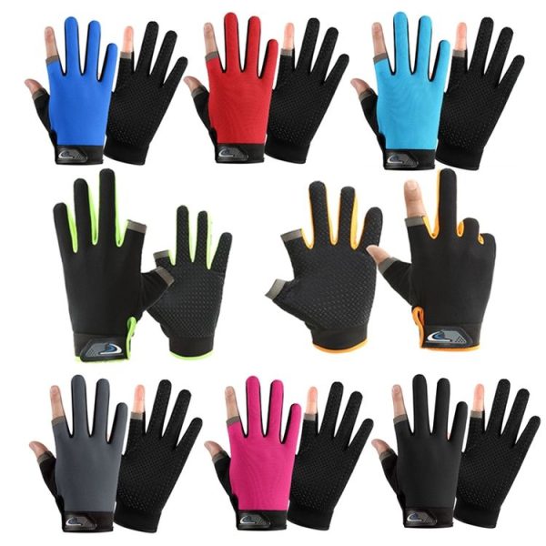 1 Pair QX0008 Outdoor Sunscreen Non-Slip Exposed Two-Finger Fishing Gloves, Size: Free Size (Fluorescent Green) - Image 2