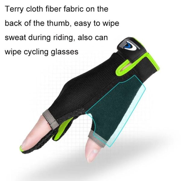1 Pair QX0008 Outdoor Sunscreen Non-Slip Exposed Two-Finger Fishing Gloves, Size: Free Size (Fluorescent Green) - Image 4