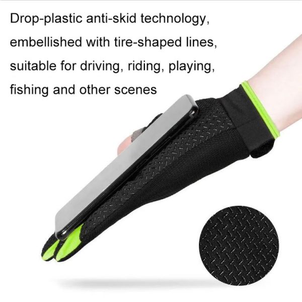 1 Pair QX0008 Outdoor Sunscreen Non-Slip Exposed Two-Finger Fishing Gloves, Size: Free Size (Fluorescent Green) - Image 5