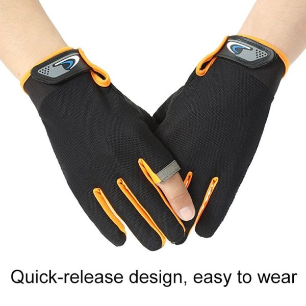 1 Pair QX0008 Outdoor Sunscreen Non-Slip Exposed Two-Finger Fishing Gloves, Size: Free Size (Fluorescent Green) - Image 6