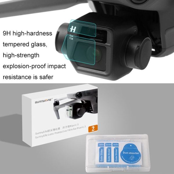 2 Sets Sunnylife M3-BHM122 For Mavic 3 Lens HD Slim Protective Film Kit - Image 6