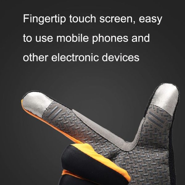 1 Pair QX0002 Sports Sunscreen Touch Screen Non-slip Wear Resistant Shock Absorbing Cycling Gloves, Size: L (Orange) - Image 5