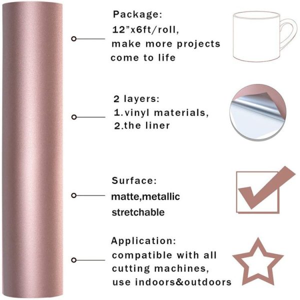 Matte Metal Self Adhesive Vinyl Lettering Sticker Cup Sticker Car Sticker, Size: 30x100cm (Gold) - Image 3