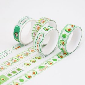 4pcs / Box 15mm X 2m Avocado Girl Washi Tape Hand Account Material (Random Delivery)
