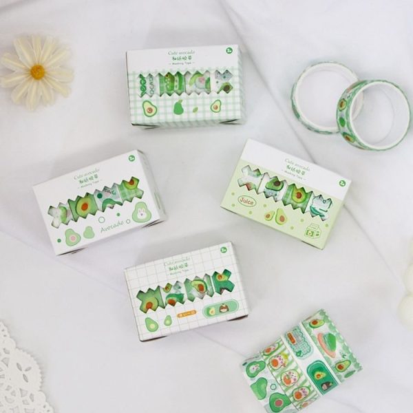 4pcs / Box 15mm X 2m Avocado Girl Washi Tape Hand Account Material (Random Delivery) - Image 4