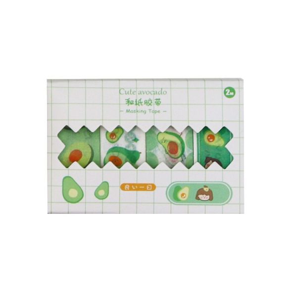 4pcs / Box 15mm X 2m Avocado Girl Washi Tape Hand Account Material (Random Delivery) - Image 5