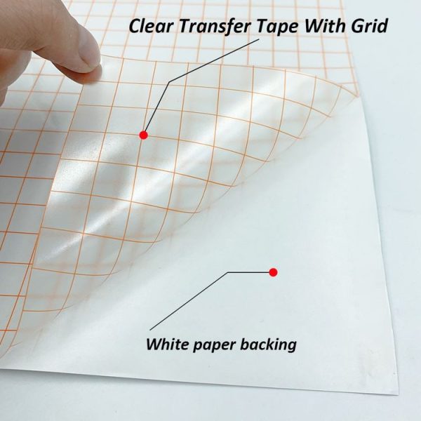 30cm x 100cm Self Adhesive Clear Lattice PVC Vinyl Positioning Transfer Film (Blue) - Image 4