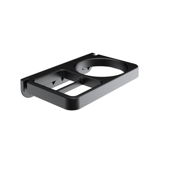 2-in-1 Hair Dryer Wall Mount Bracket Bathroom Shelf (Black)
