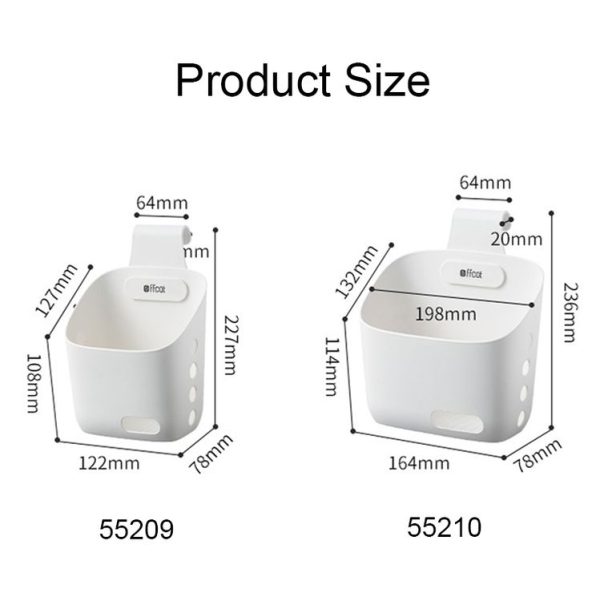 Ffcat Kitchen Sundries Storage Hanging Basket Bathroom Storage Basket, Color: 55209 Gray - Image 3