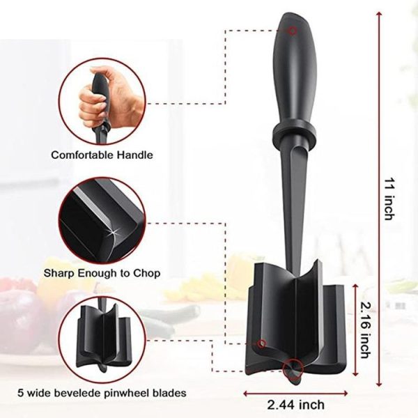 Meat Chopper Hand Held Stirring Grinder (Black) - Image 3