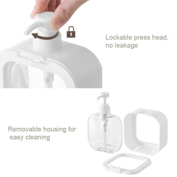 500ml Transparent Hand Sanitizer Split Bottle Plastic Press Type Emulsion Bottle - Image 3