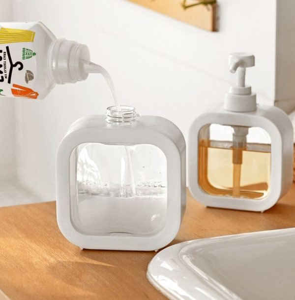 500ml Transparent Hand Sanitizer Split Bottle Plastic Press Type Emulsion Bottle - Image 5