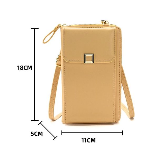Ladies Cross-body Shoulder Bag Long Purse Mobile Phone Bag (White) - Image 2