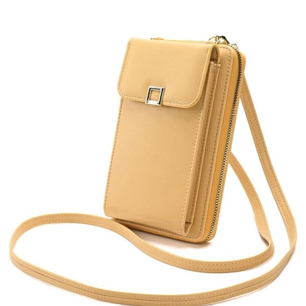Ladies Cross-body Shoulder Bag Long Purse Mobile Phone Bag (White) - Image 3