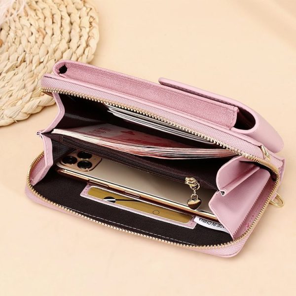 Women Shoulder Crossbody Bag Lock Small Square Bag Cell Phone Bag (Apricot) - Image 3