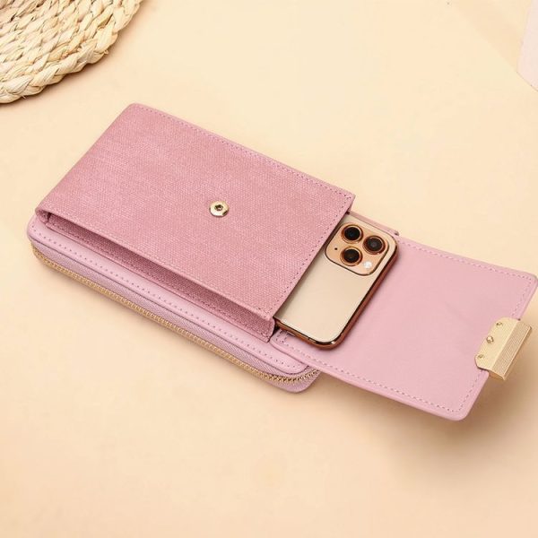 Women Shoulder Crossbody Bag Lock Small Square Bag Cell Phone Bag (Apricot) - Image 4