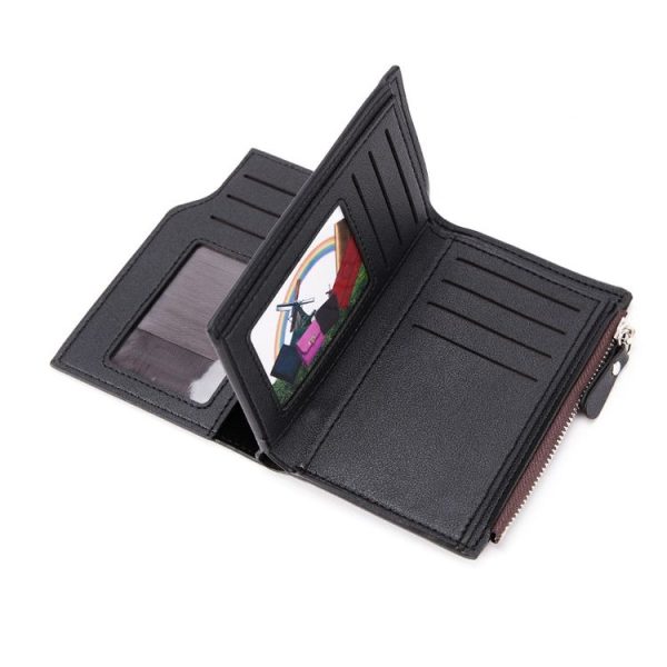 BEEDOVR 9902 Men Short Wallet Multi-card Zipper ID Bag (Black) - Image 5