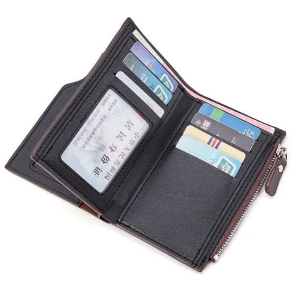 BEEDOVR 9902 Men Short Wallet Multi-card Zipper ID Bag (Black) - Image 6
