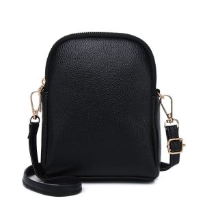 M01 Iitchi Pattern Shoulder Crossbody Bag Ladies Cell Phone Bag (Black)
