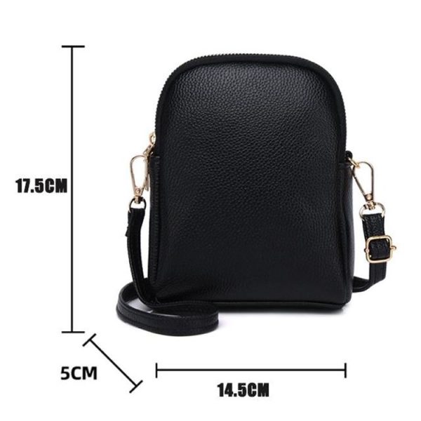 M01 Iitchi Pattern Shoulder Crossbody Bag Ladies Cell Phone Bag (Black) - Image 3