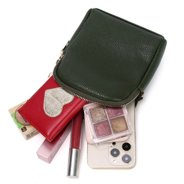 M01 Iitchi Pattern Shoulder Crossbody Bag Ladies Cell Phone Bag (Black) - Image 5