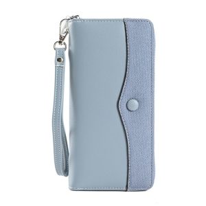 Women Purse Long Zipper Clutch Bag Large Capacity Cell Phone Bag (Blue)