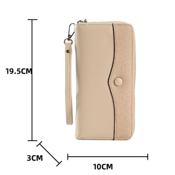 Women Purse Long Zipper Clutch Bag Large Capacity Cell Phone Bag (Blue) - Image 3
