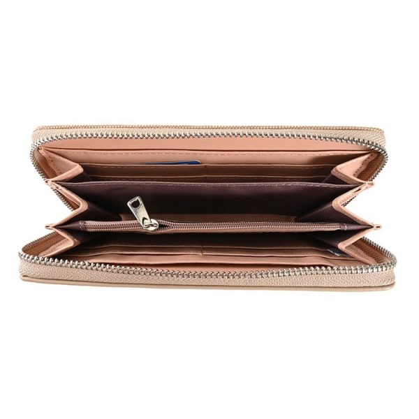 Women Purse Long Zipper Clutch Bag Large Capacity Cell Phone Bag (Blue) - Image 5