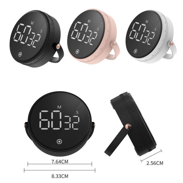 F1 Large Screen LED Electronic Rotating Kitchen Timer (Black) - Image 2