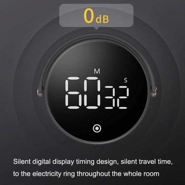 F1 Large Screen LED Electronic Rotating Kitchen Timer (Black) - Image 4