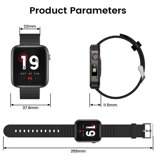 KOSPET Magic 3S 1.69 Inch Heart Rate Monitoring Bluetooth Calling Watch With Flashlight Function (Black) - Image 3