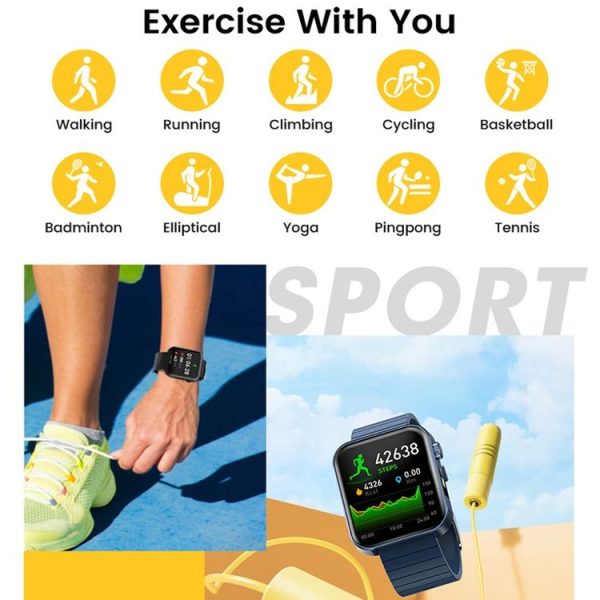 KOSPET Magic 3S 1.69 Inch Heart Rate Monitoring Bluetooth Calling Watch With Flashlight Function (Black) - Image 6