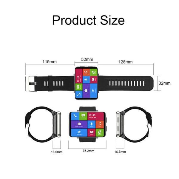KOSPET TICWRIS MAX 2.86 Inch 3GB+32GB 8.0MP Camera Face Unlock Smart Calling Watch (Black) - Image 3