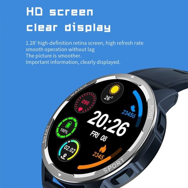 T5max 1.28 Inch Heart Rate / Blood Oxygen Monitoring Bluetooth Calling Smart Watch (Blue) - Image 5