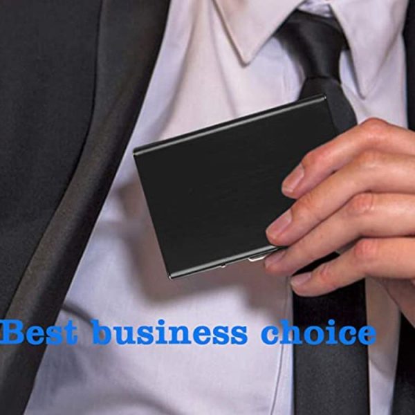 ZT-1563 RFID Anti-theft Aluminum Alloy Multi-compartment Business Card Case Card Holder (Black) - Image 6