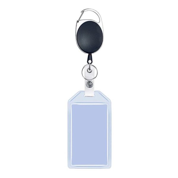 Multifunctional Retractable Waterproof Card Case Keychain Ring Card Sleeve (Vertical)