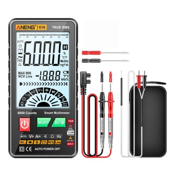 ANENG 616 Automatic High-precision Digital Display Capacitance Multimeter, Color: Black (Color Box)