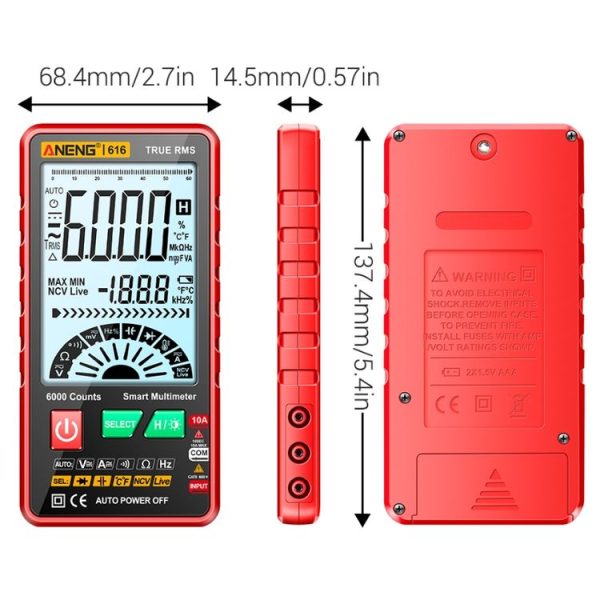 ANENG 616 Automatic High-precision Digital Display Capacitance Multimeter, Color: Black (Color Box) - Image 3