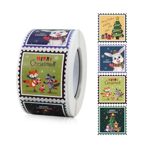 Christmas Sticker Decorative Gift Card Packaging Seal Sticker, Size: 38x38mm (K-211-R1)