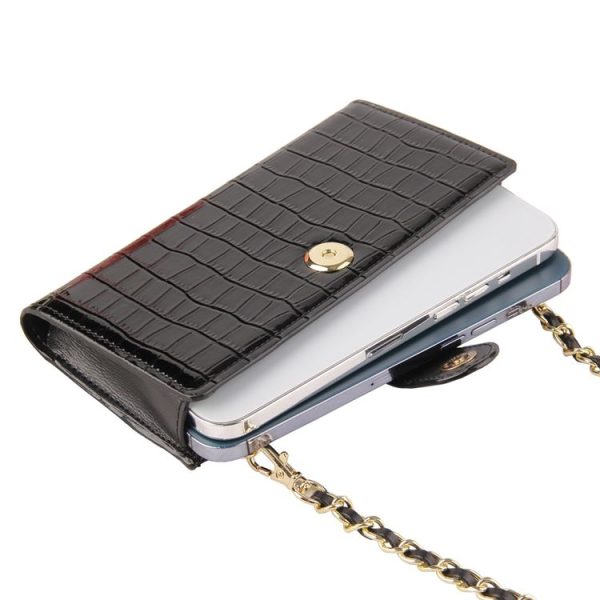 Chain Bag Coin Bag Crossbody Long Mini Shoulder Phone Bag (Wine Red) - Image 3