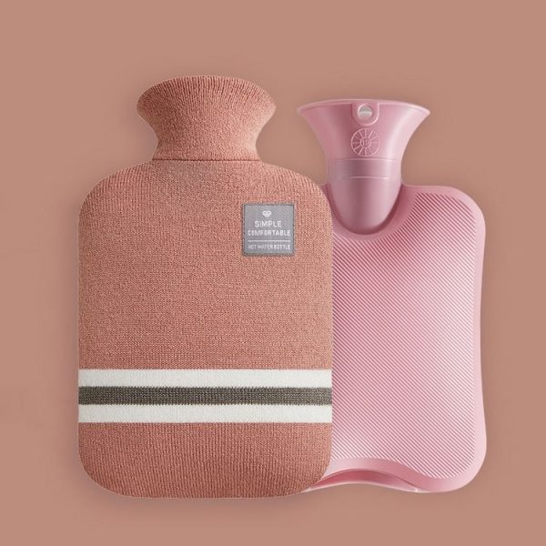 Large Explosion-proof Water-injected PVC Warm Water Bag, Spec: 1000ml (Leather Pink)