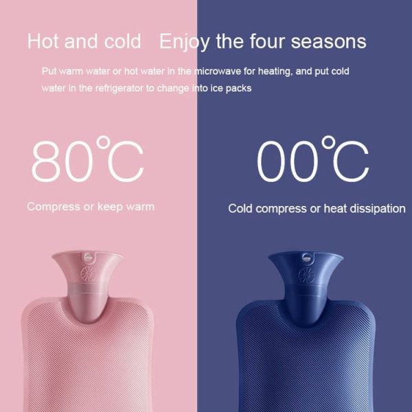 Large Explosion-proof Water-injected PVC Warm Water Bag, Spec: 1000ml (Leather Pink) - Image 4