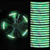 20pcs / Set Car Rainbow Wheel Hub Reflective Stickers Tire Luminous Warning Decoration, Color: Rainbow