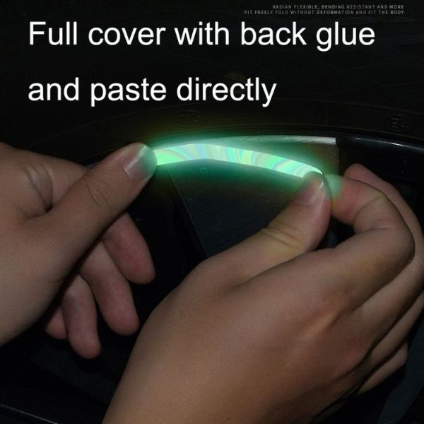 20pcs / Set Car Rainbow Wheel Hub Reflective Stickers Tire Luminous Warning Decoration, Color: Rainbow - Image 4